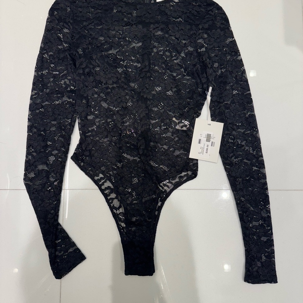 Ronny Kobo Collection Black Lace Bodysuit